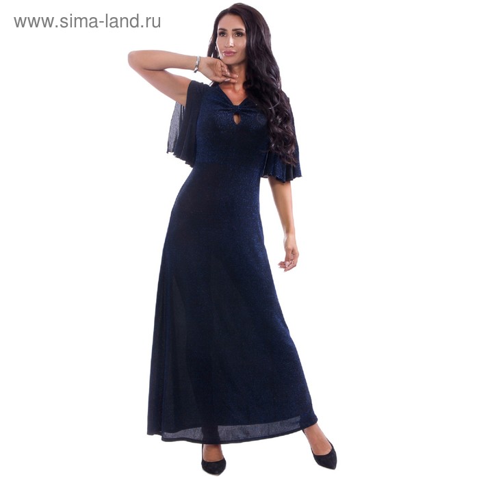 Платье женское, размер 42, цвет чёрный, синий - Фото 1