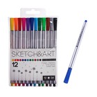 Набор капиллярных ручек BrunoVisconti SKETCH&ART, 12 цветов, узел 0.4 мм - Фото 1
