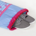 Мешок для обуви, наружный карман на молнии, цвет голубой - Фото 4