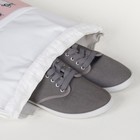 Мешок для обуви, наружный карман на молнии, цвет белый/розовый - Фото 4