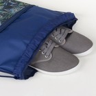 Мешок для обуви, отдел на шнурке, наружный карман, цвет синий - Фото 4