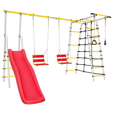 Детский спортивный комплекс уличный «Богатырь Плюс 2», 3572 × 2443 × 1855 мм, цепные качели