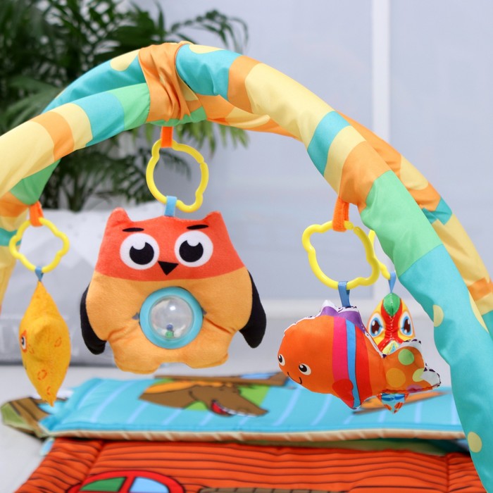 Развивающий коврик «Тропинка к дому», с дугами и погремушками, р-р 100х52х0,5 см. 46988