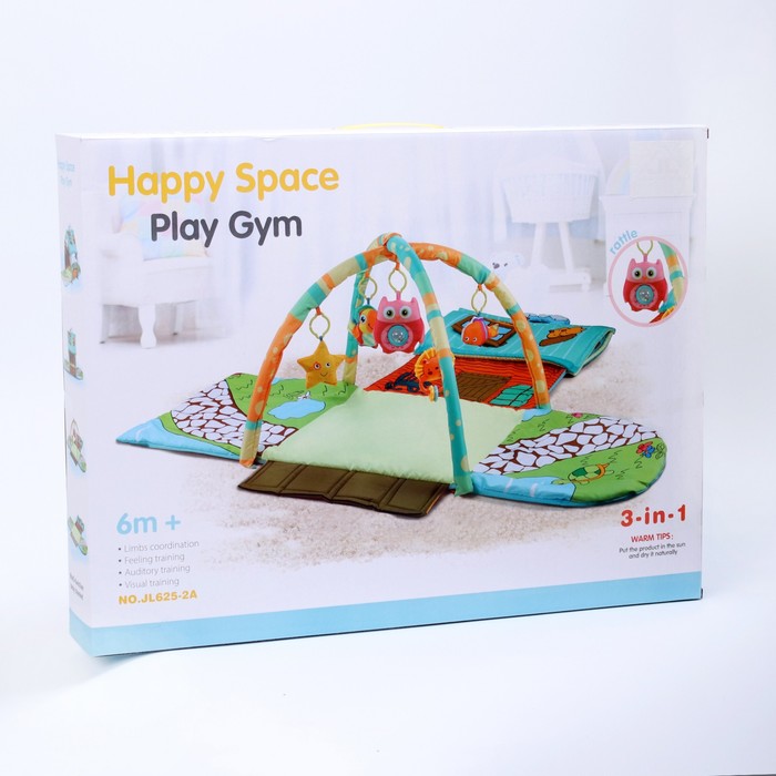 Развивающий коврик «Тропинка к дому», с дугами и погремушками, р-р 100х52х0,5 см. 46988