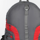 Рюкзак туристический, 45 л, отдел на молнии, 2 наружных кармана, цвет серый/красный - Фото 3