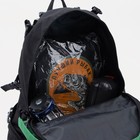 Рюкзак туристический, 40 л, отдел на молнии, 3 наружных кармана, цвет чёрный/зелёный - Фото 13