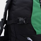Рюкзак туристический, 40 л, отдел на молнии, 3 наружных кармана, цвет чёрный/зелёный - Фото 6
