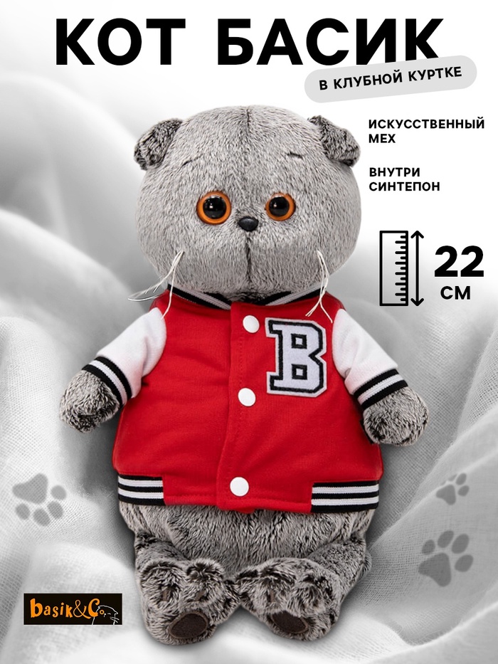 Мягкая игрушка «Басик в клубной куртке», 22 см - Фото 1