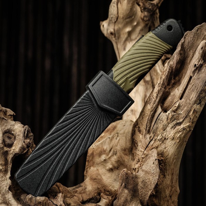 Нож тактический "Альфа" 23см, клинок 115мм/2,8мм, со стеклобоем, зеленый - фото 1905648217
