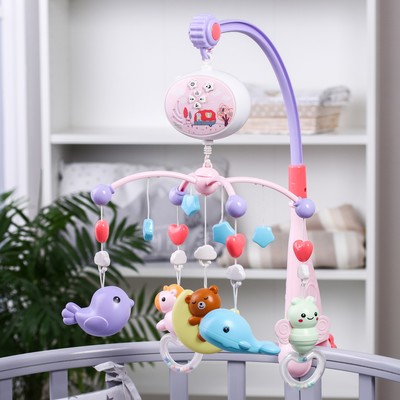 УЦЕНКА Мобиль музыкальный «Гриб. Мишка на луне», работает от батареек, МИКС