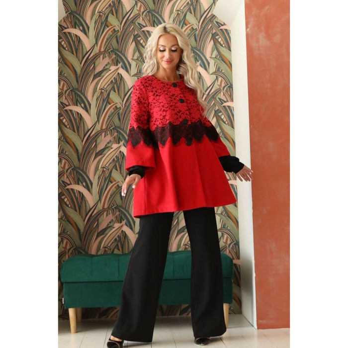Пальто женское, размер 42, цвет красный - Фото 1