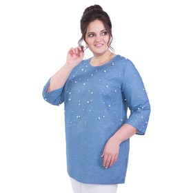 Блуза женская, размер 52, цвет голубой