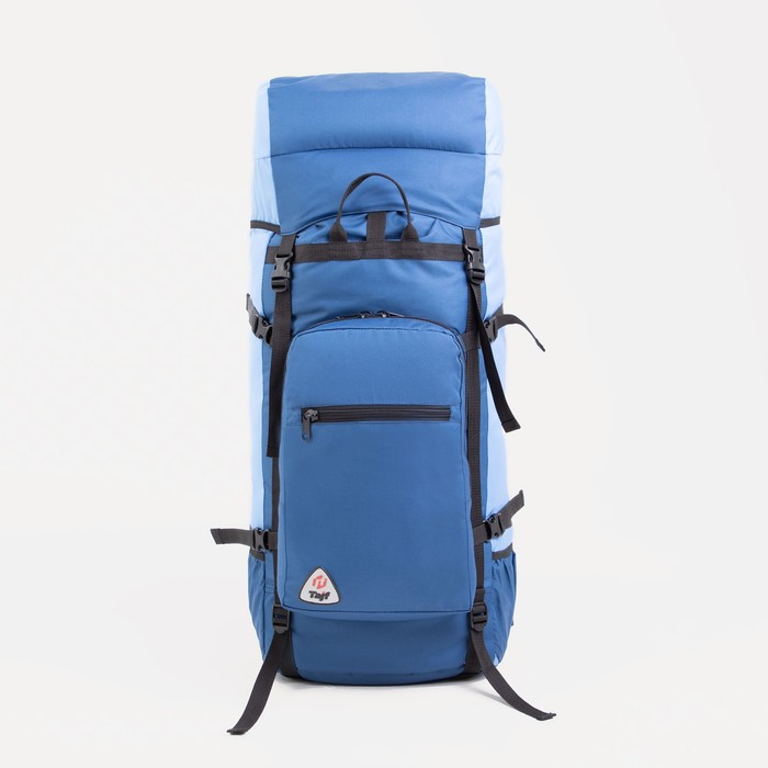 Рюкзак туристический, 100 л, отдел на шнурке, наружный карман, 2 боковых кармана, цвет синий/голубой - Фото 1