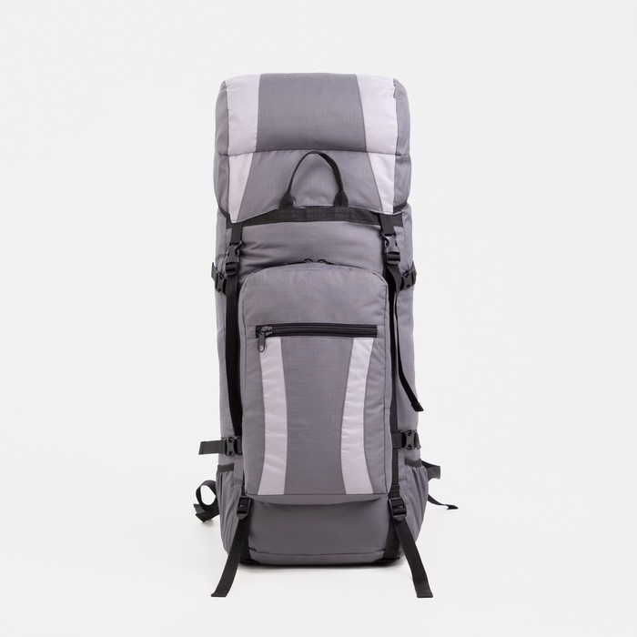 Рюкзак туристический, 90 л, отдел на шнурке, наружный карман, 2 боковые сетки, цвет серый