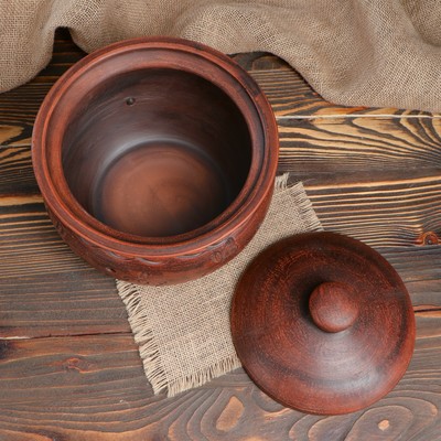 Ёмкость для хранения "Резная", декор, красная глина, 4 л, микс