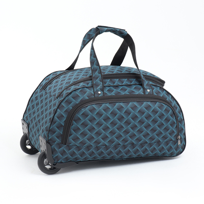 Сумка дорожная на колёсах, отдел на молнии, наружный карман, цвет синий