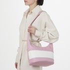 Сумка женская, 2 отдела на молнии, наружный карман, цвет розовый/белый - Фото 2