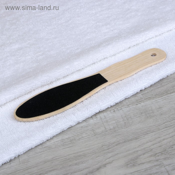 Тёрка для ног, наждачная, двусторонняя, 23,5 см, деревянная - Фото 1