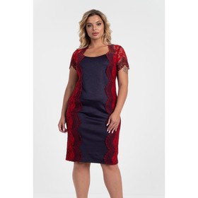 Платье женское, размер 56, цвет синий, красный