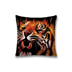 Наволочка декоративная «Огненный тигр», размер 45 х 45 см, вшитая молния