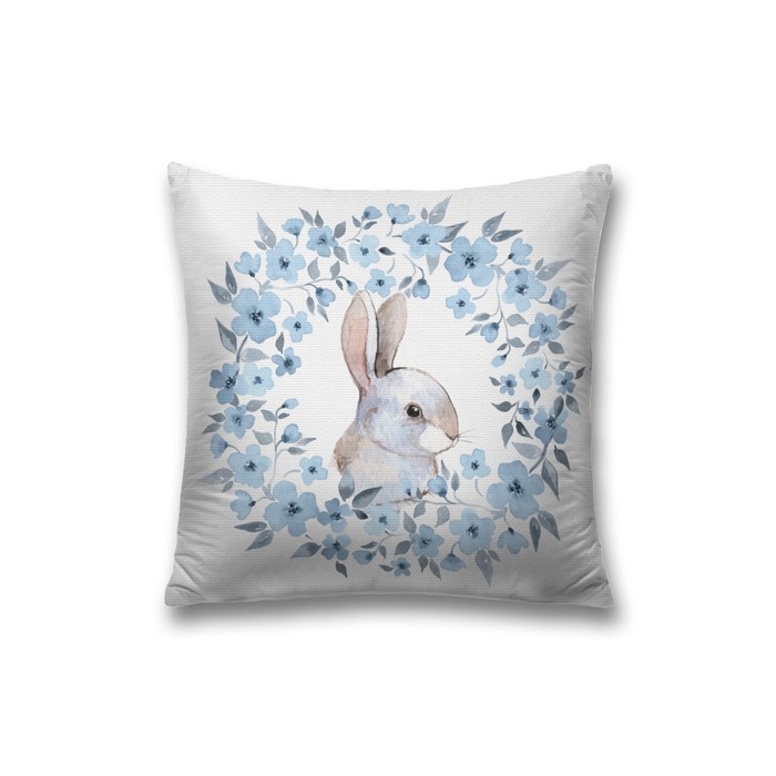 Наволочка декоративная «Цветочный кролик», на молнии, размер 45х45 см - Фото 1