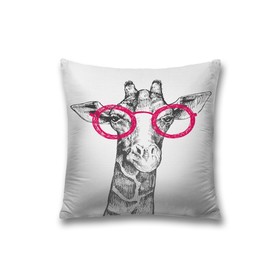 Наволочка декоративная «Жираф в очках», на молнии, размер 45х45 см