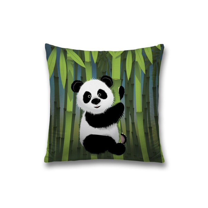 Наволочка декоративная «Счастливая панда», на молнии, размер 45х45 см - Фото 1