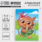 Алмазная мозаика с частичным заполнением для детей «Совушка с гитарой», 10×15 см - Фото 1