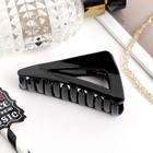 Крабик для волос «Глянец», треугольник, 7 см, чёрный (комплект 12 шт) - фото 53239045