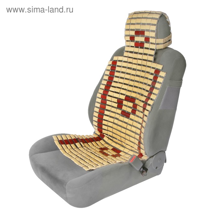 Накидка на сиденье Nova Bright с подголовником, бамбуковые плоские пластины, 120 х 43 см - Фото 1