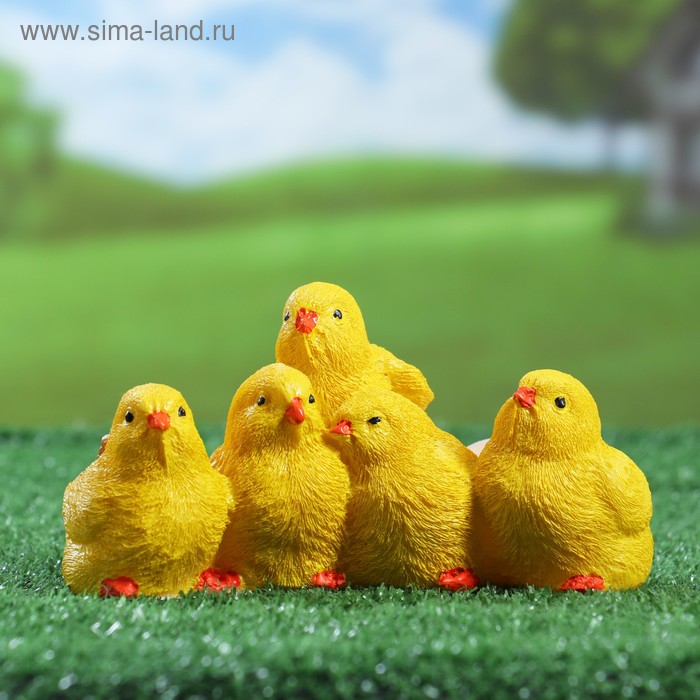 Садовая фигура "Цыплята" 19х10см - Фото 1