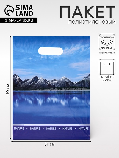 Пакет «Озеро», полиэтиленовый, с вырубной ручкой, 31×40 см, 60 мкм