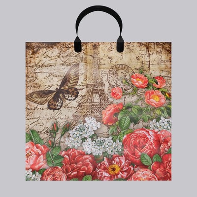 Пакет «Манифик», полиэтиленовый с пластиковой ручкой, 37×34 см, 80 мкм