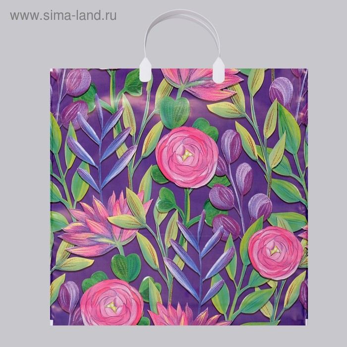 Пакет «Лепесток», полиэтиленовый с пластиковой ручкой, 36×33 см, 80 мкм - Фото 1