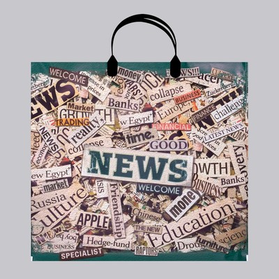 Пакет «Новости», полиэтиленовый с пластиковой ручкой, 80 мкм 37×34 см