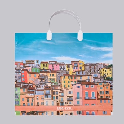 Пакет «Бразилия», полиэтиленовый с пластиковой ручкой, 37×34 см, 80 мкм