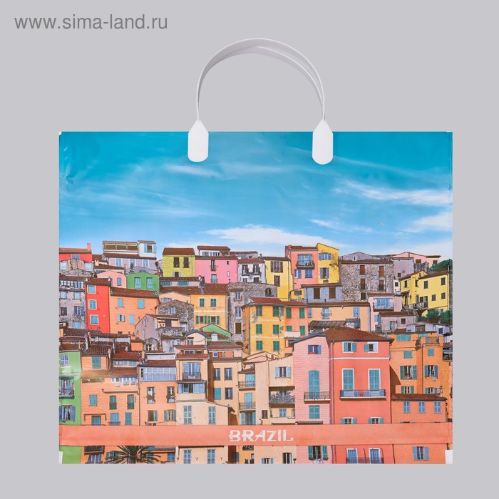 Пакет «Бразилия», полиэтиленовый с пластиковой ручкой, 37×34 см, 80 мкм - Фото 1