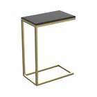 Столик приставной "Неоклассика" ножки металл золото столешница черный, 26х45х60см - Фото 1