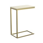 Столик приставной "Неоклассика" ножки металл золото столешница белый, 26х45х60см - Фото 1