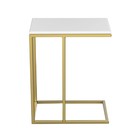 Столик приставной "ArtDeco" ножки металл золото столешница белый, 34х50х60см - Фото 2