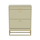 Обувница "ArtDeco" ножки металл золото ящики слоновая кость, 30х80х105см - Фото 1