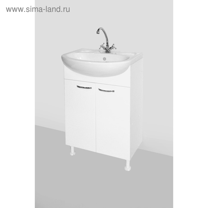 Комплект мебели для ванной: Тумба "Стандарт 55" + раковина "Исеть 55",   50 х 42 х 86 см - Фото 1