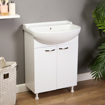 Комплект мебели для ванной: тумба «Стандарт 60», раковина «Грация 60», 600×463×860 мм, цвет белый