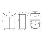 Комплект мебели для ванной: Тумба "Стандарт 60" + раковина "Амур 60", 60 х 46,3 х 86 см - Фото 3