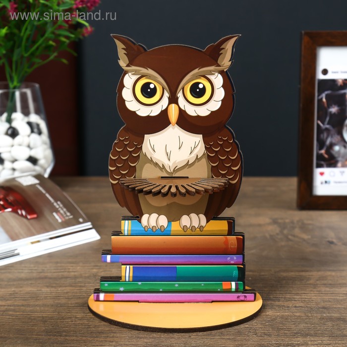 Салфетница "Сова на книгах" набор 4 детали - Фото 1