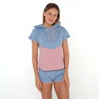 Комплект «Рассвет» женский (футболка, шорты) цвет голубой, размер 42 - фото 8982675