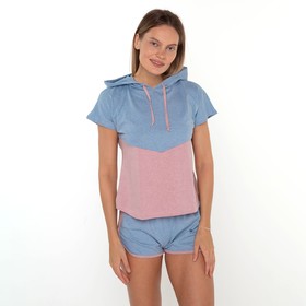 Комплект «Рассвет» женский (футболка, шорты) цвет голубой, размер 42