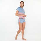 Комплект «Рассвет» женский (футболка, шорты) цвет голубой, размер 50 - Фото 2