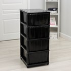 Комод 4-х секционный «Сетка», цвет чёрно-белый - Фото 5