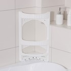 Полка для ванной комнаты угловая, цвет белый - Фото 3
